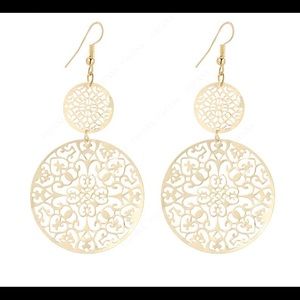 Dangle Long Earrings Medallion